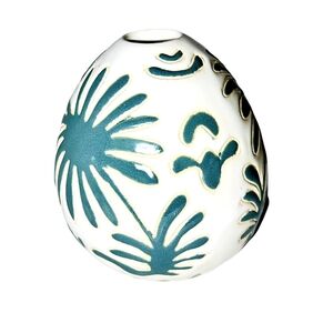 Vase Pottery Abstract Design Decor Teal Blue Art